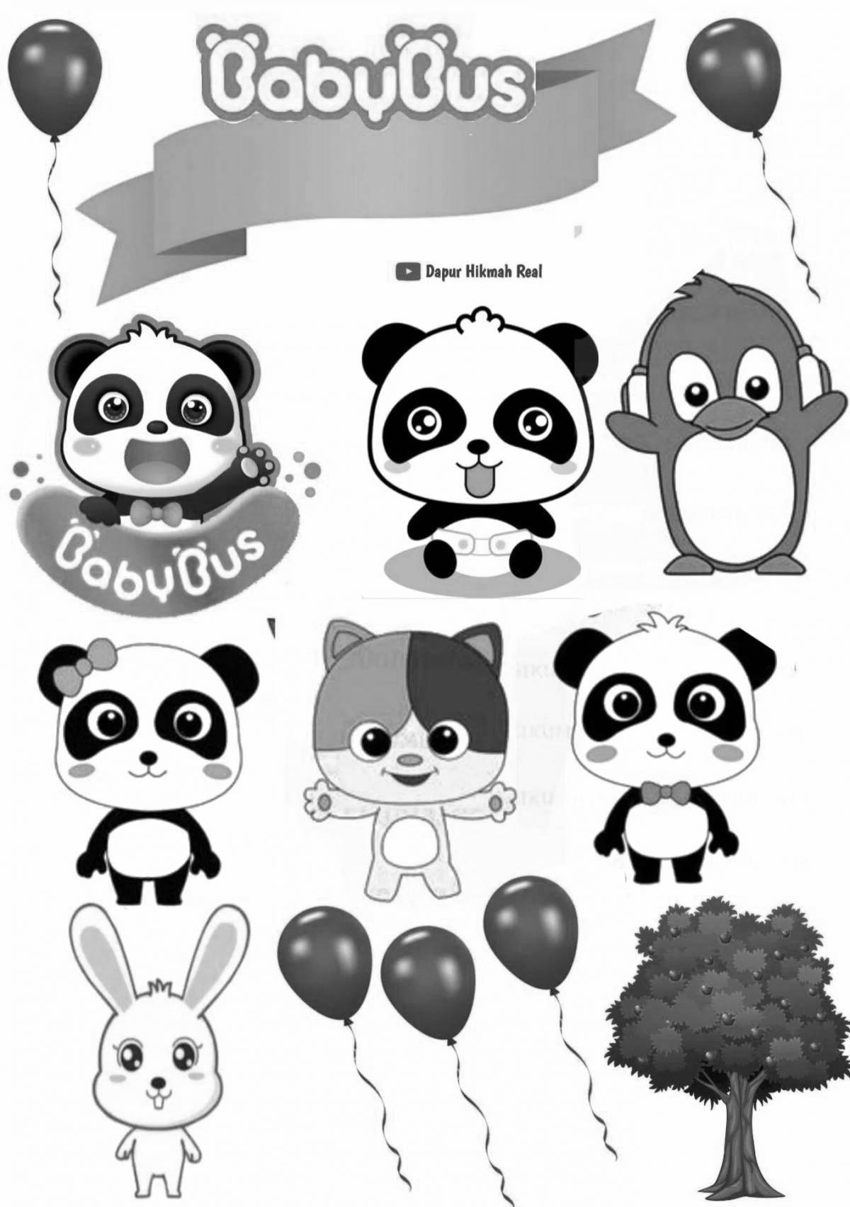 Coloring page funny kids bus