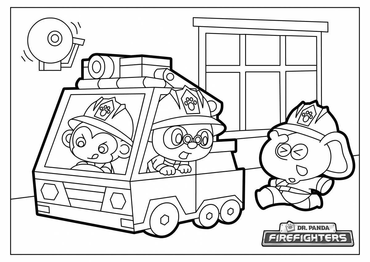 Playful baby bus coloring page