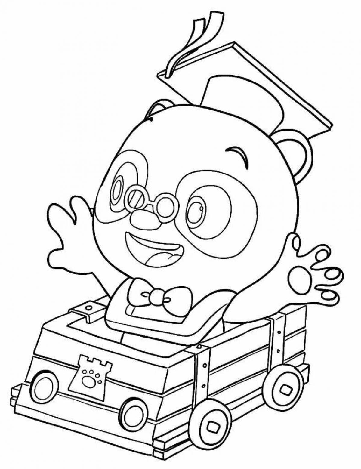 Gorgeous kids bus coloring page