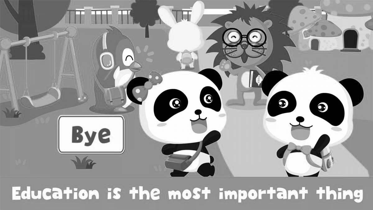 Coloring book shining children's bus