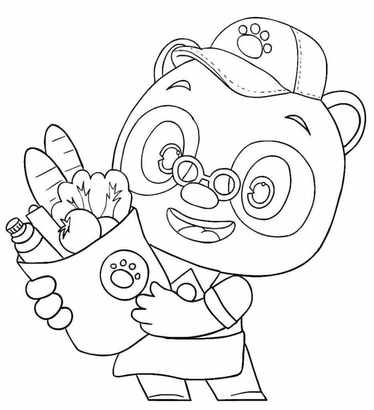 Children's bus color-frenzy coloring book