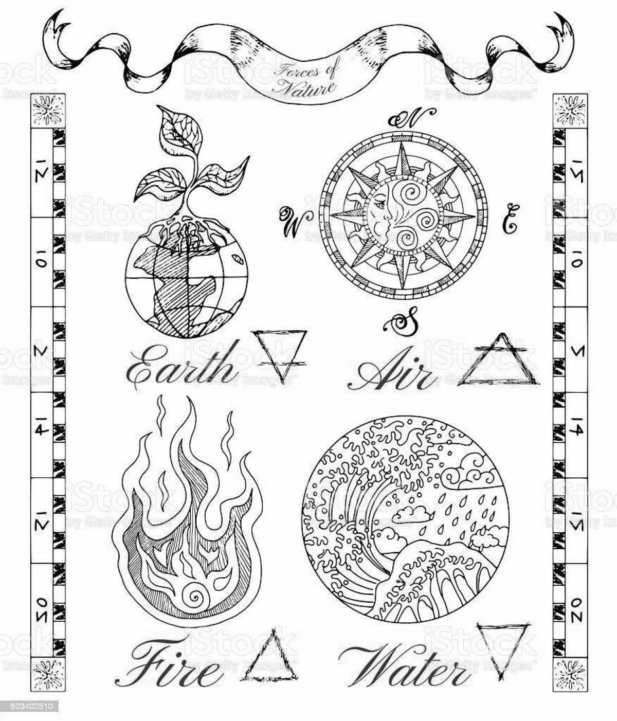 Distinctive elements of the coloring page