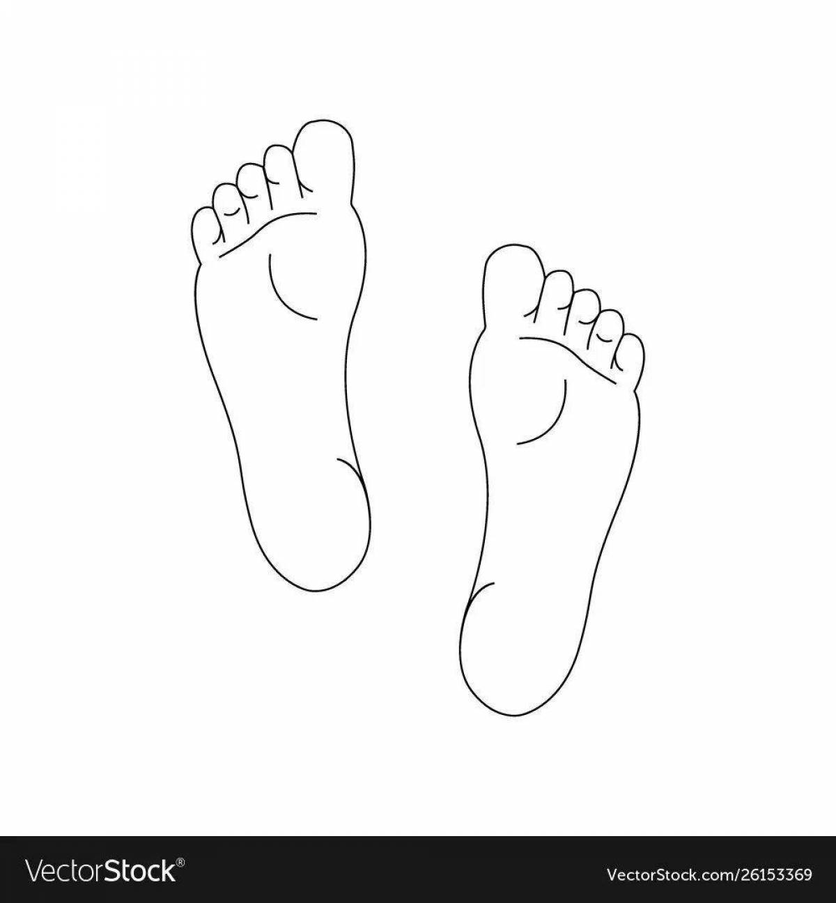 Radiant coloring page foot