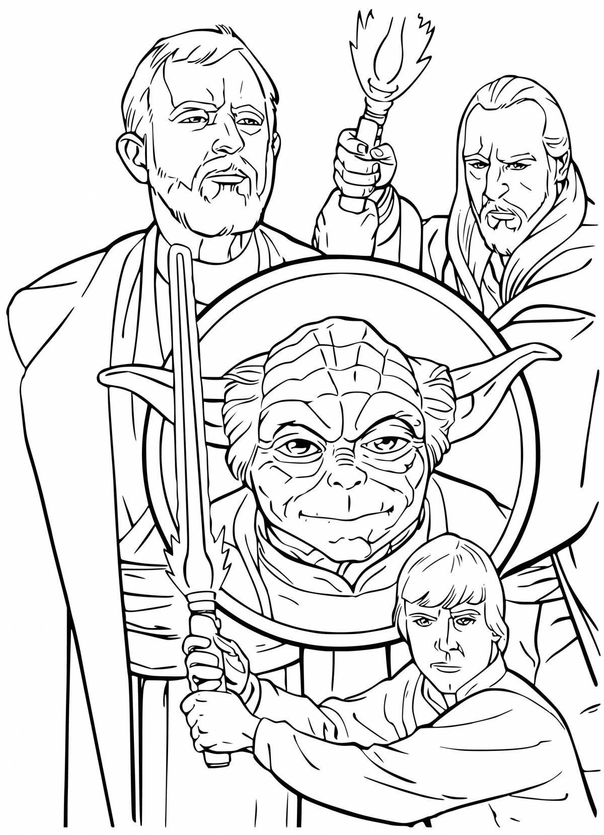 Coloring page dazzling jedi