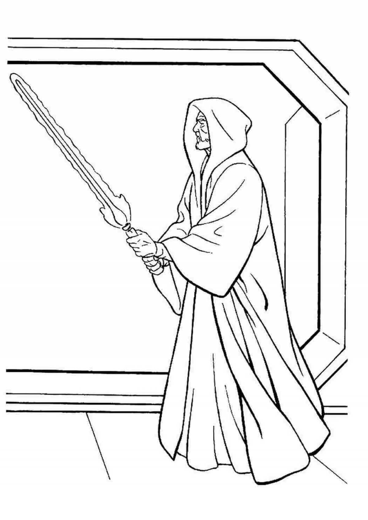Photo Brightly colored Jedi coloring page