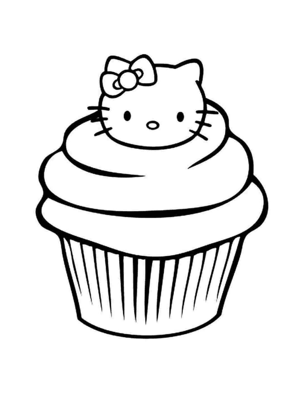 Fabulous cupcake coloring page