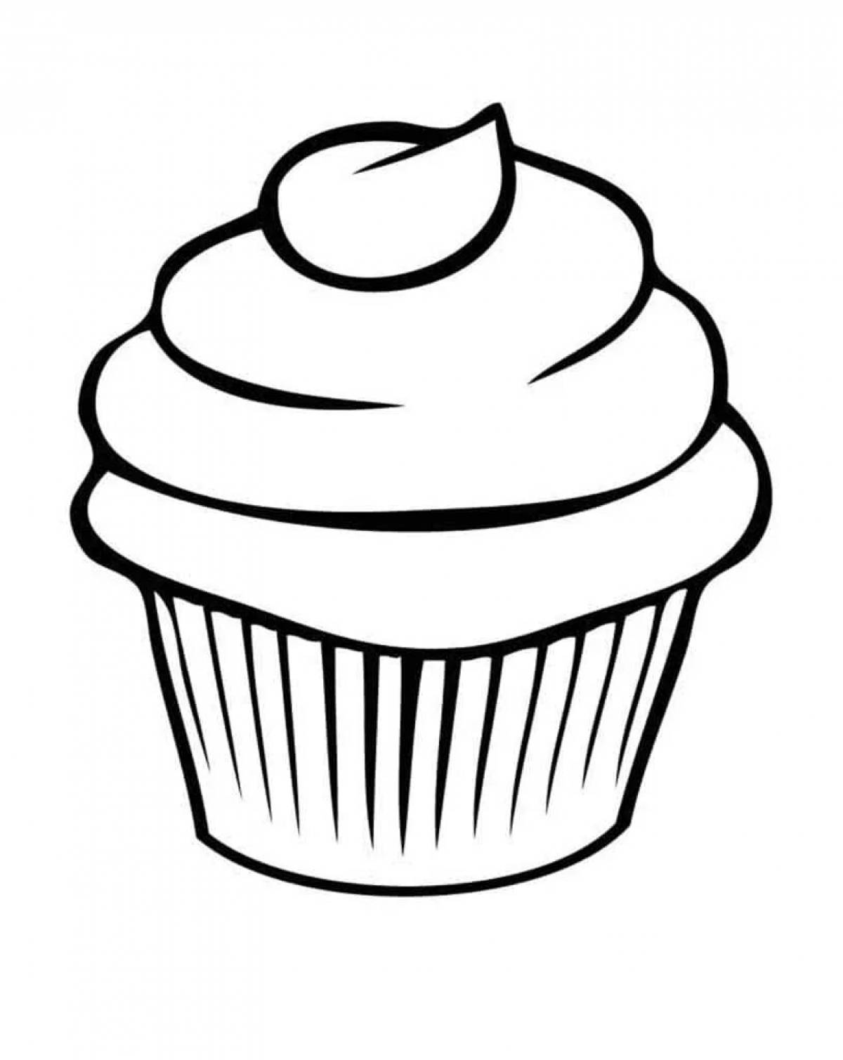 Coloring page adorable cupcake