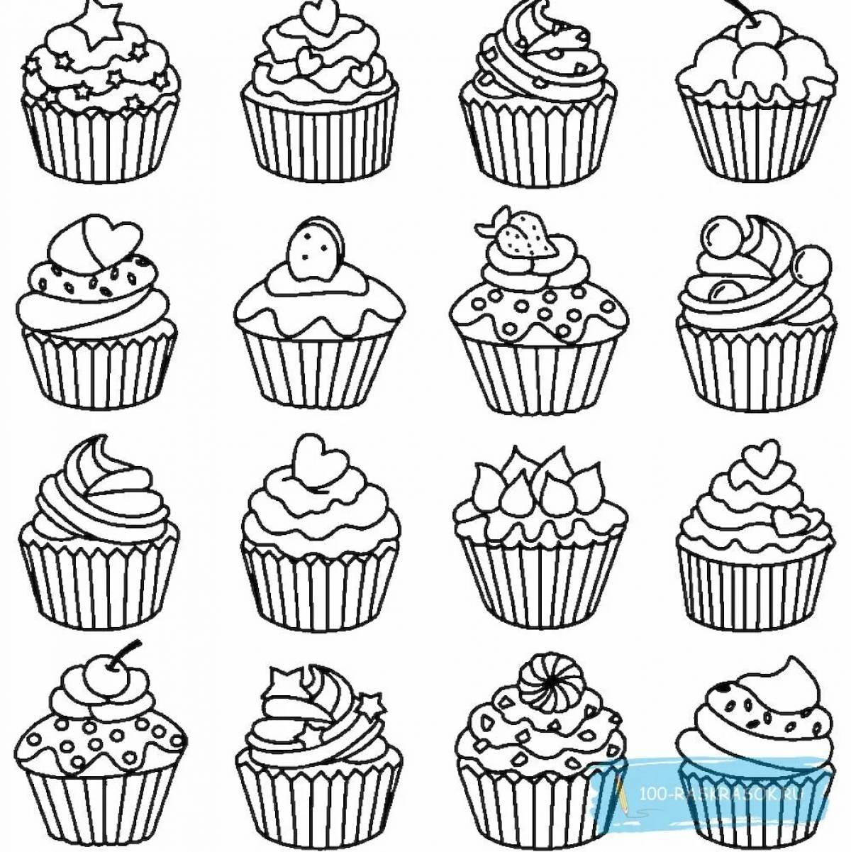 Coloring cupcake with color filling