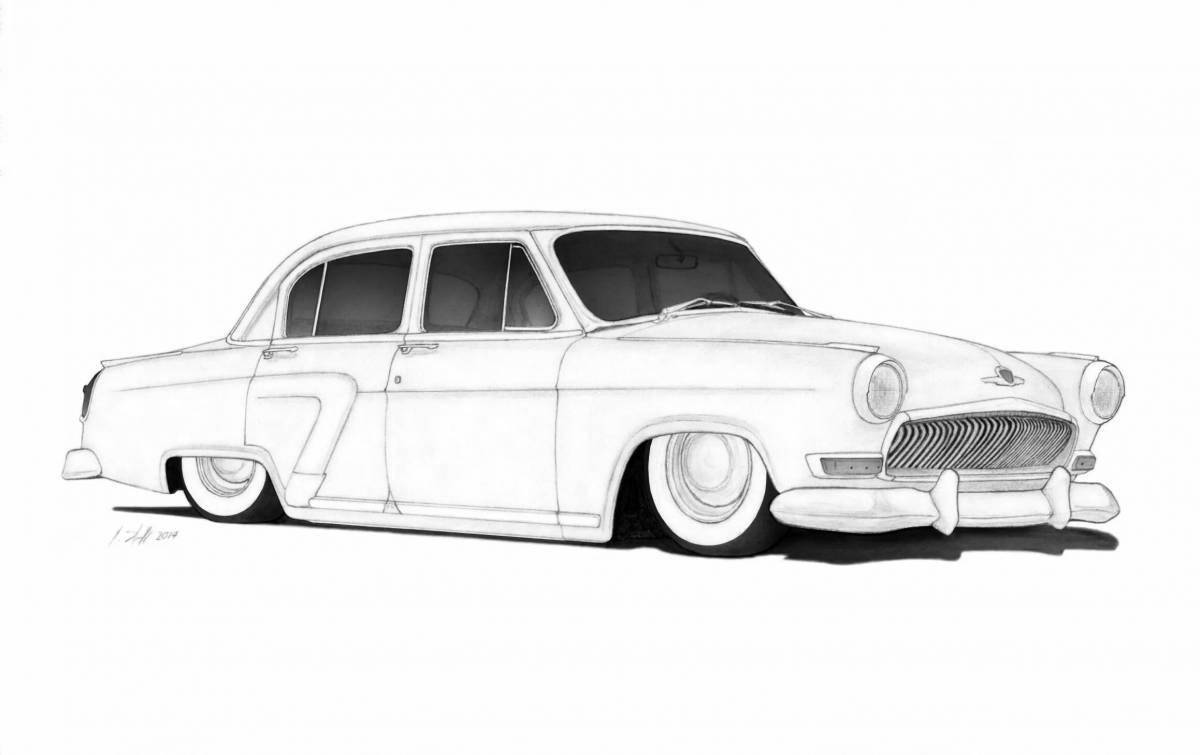 Playful lowrider coloring page
