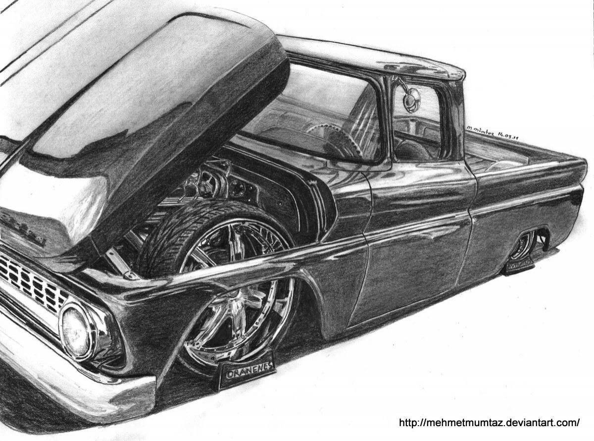 Coloring page gorgeous lowrider