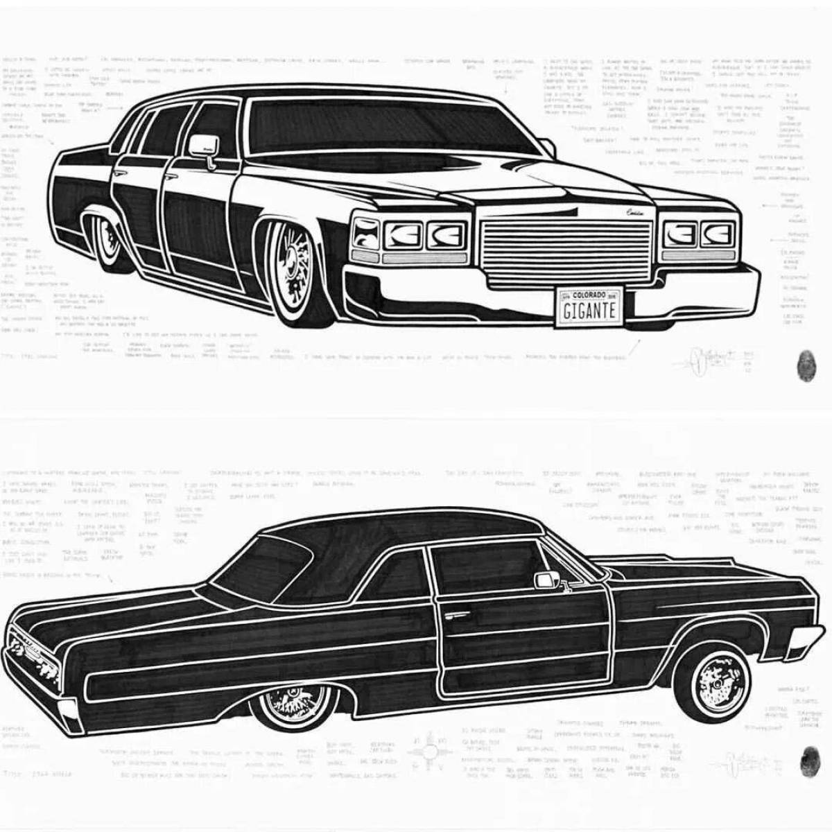 Majestic lowrider coloring page
