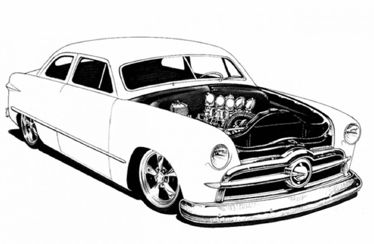 Coloring page fashionable lowrider