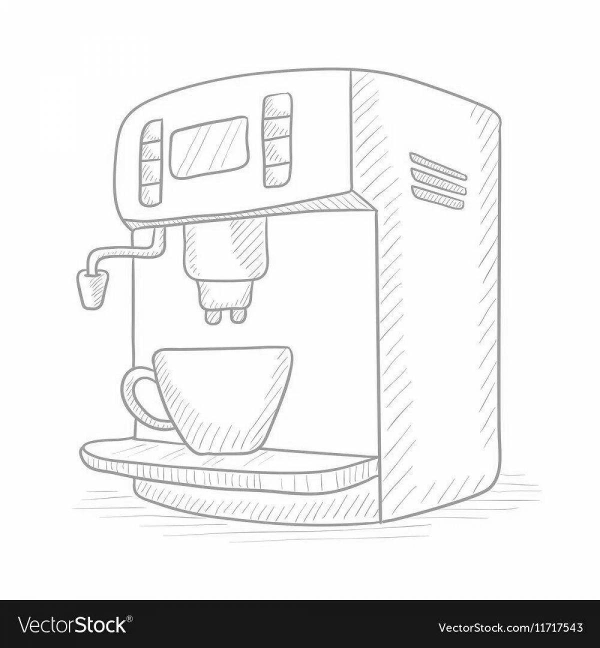 Colouring bright coffee machine