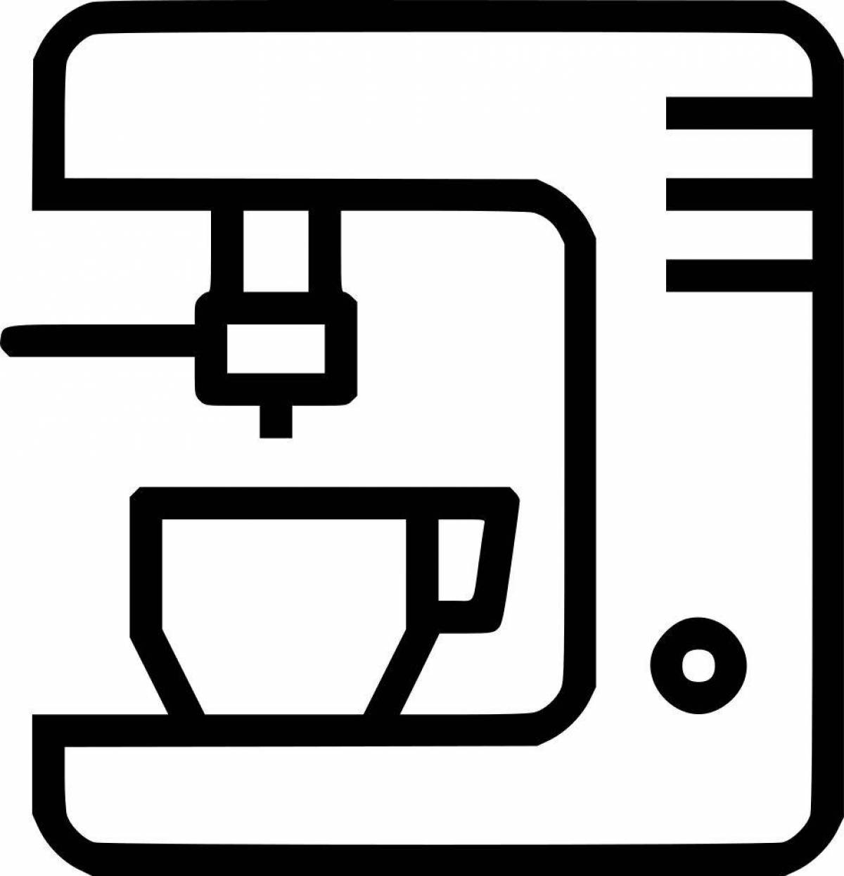 Color explosive coffee machine coloring book