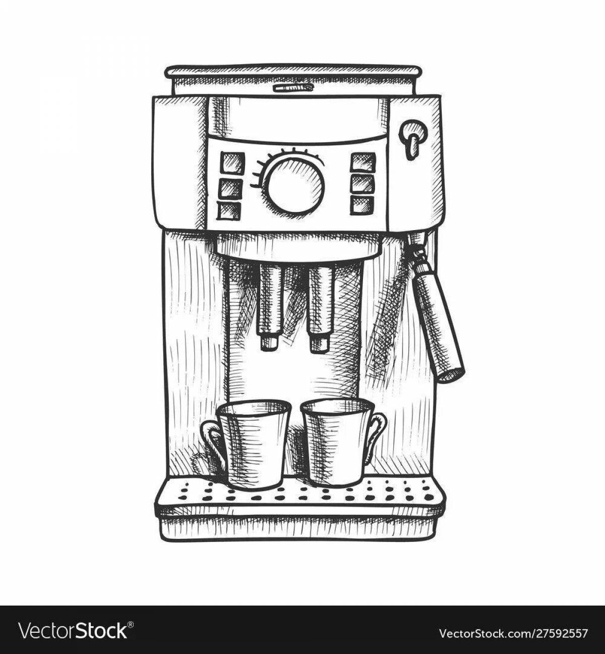 Coloring coffee machine with crazy color