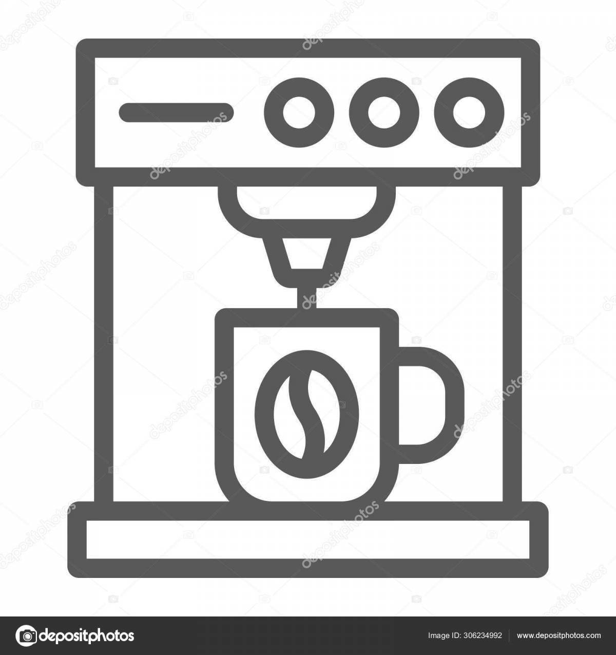 Coffee maker coloring page