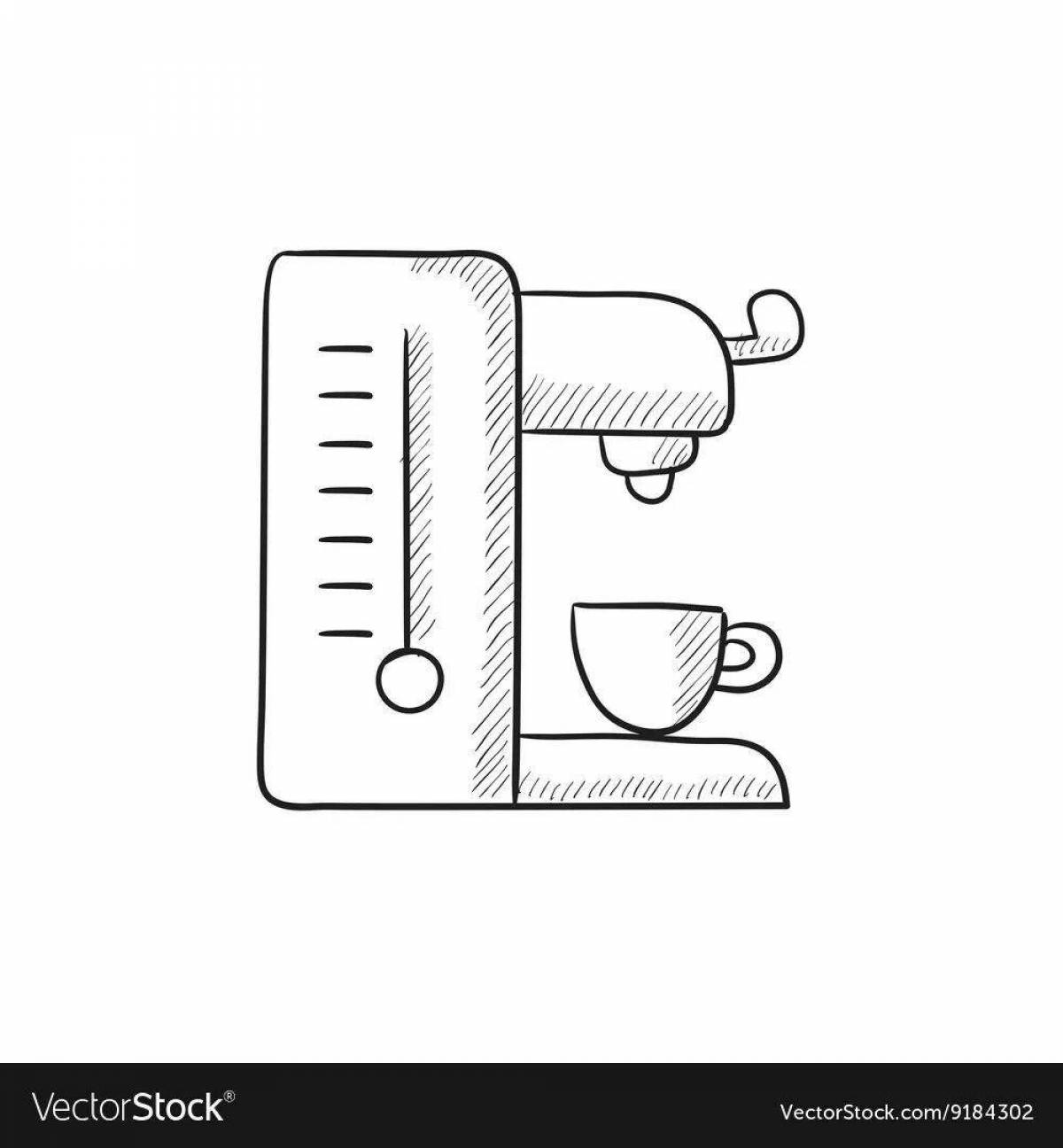Coffee maker coloring page