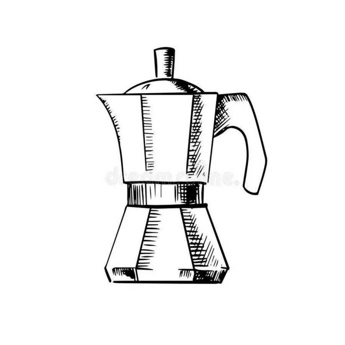 Color-lush coffee machine coloring page