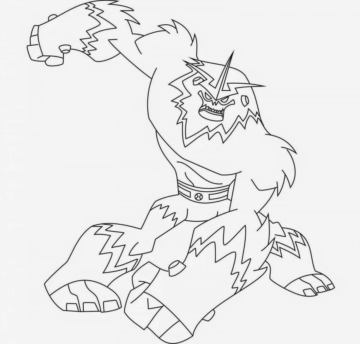 Awesome chickigan coloring page