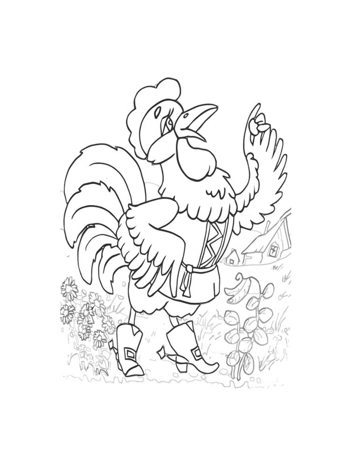Иллюстрация к сказке петушок и бобовое зернышко