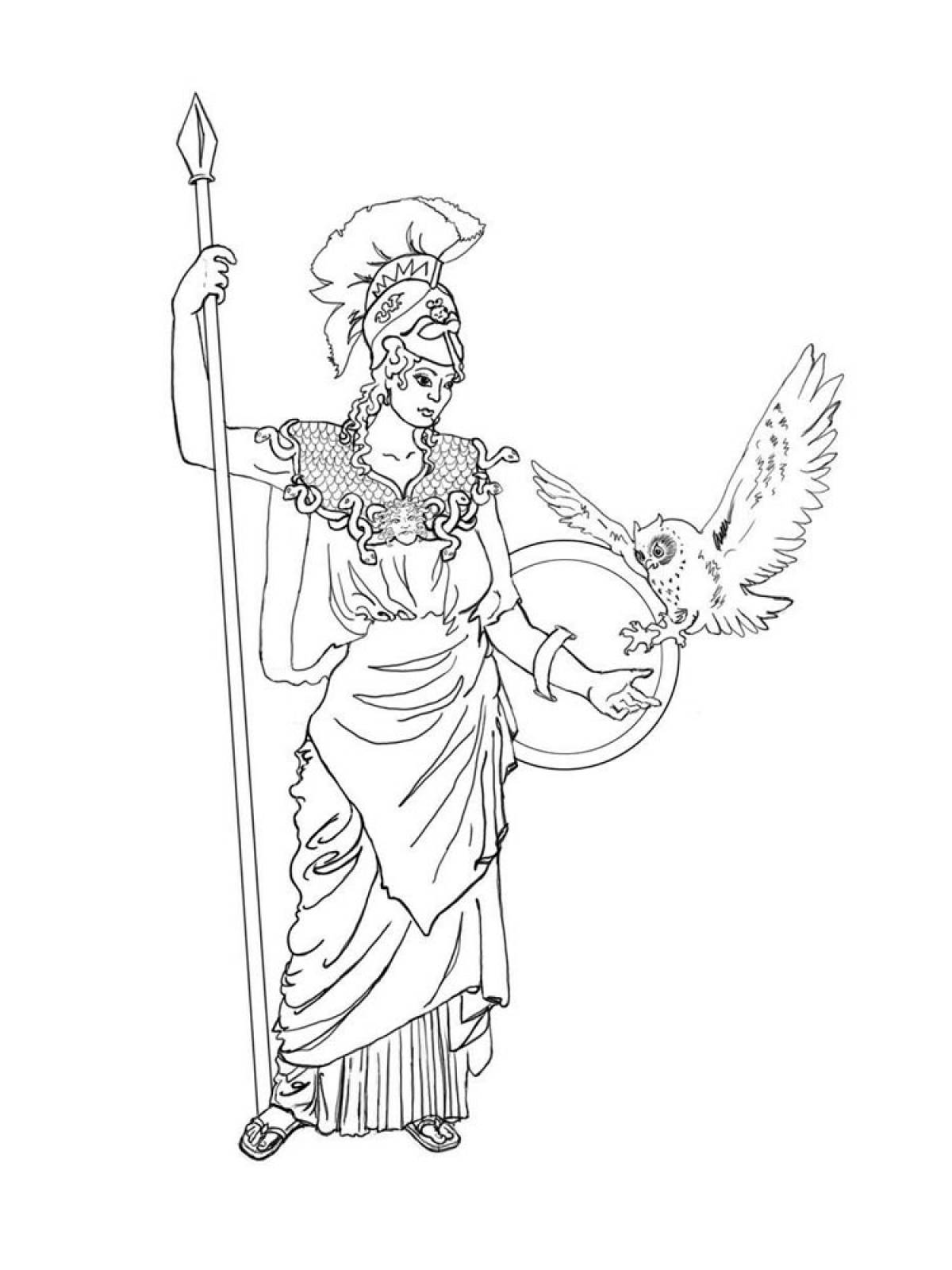 Боги древней Греции Афина рисунок