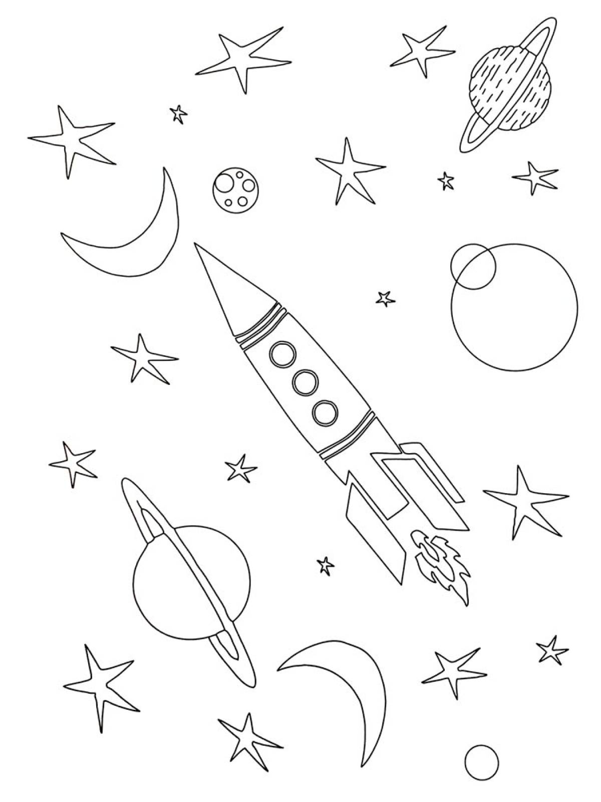 Раскраски космос для дошкольников