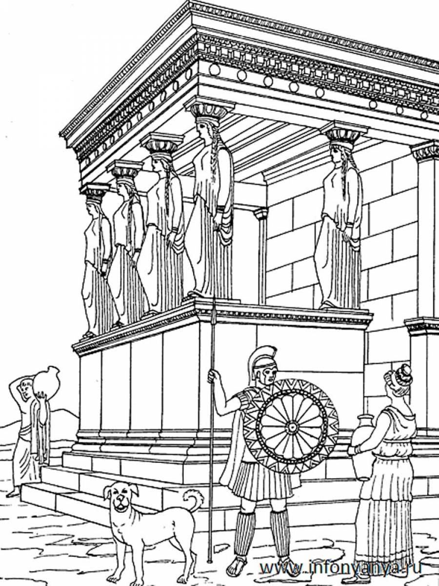 Кариатиды храма Эрехтейон Афины Греция