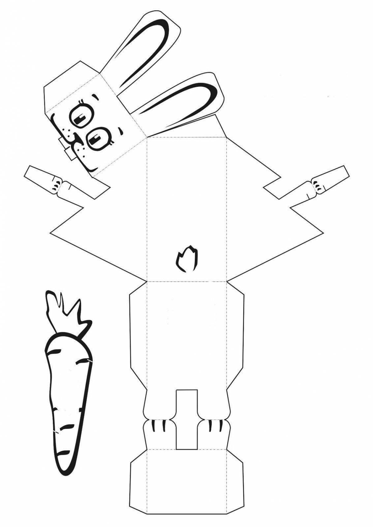 Схема кролика из бумаги
