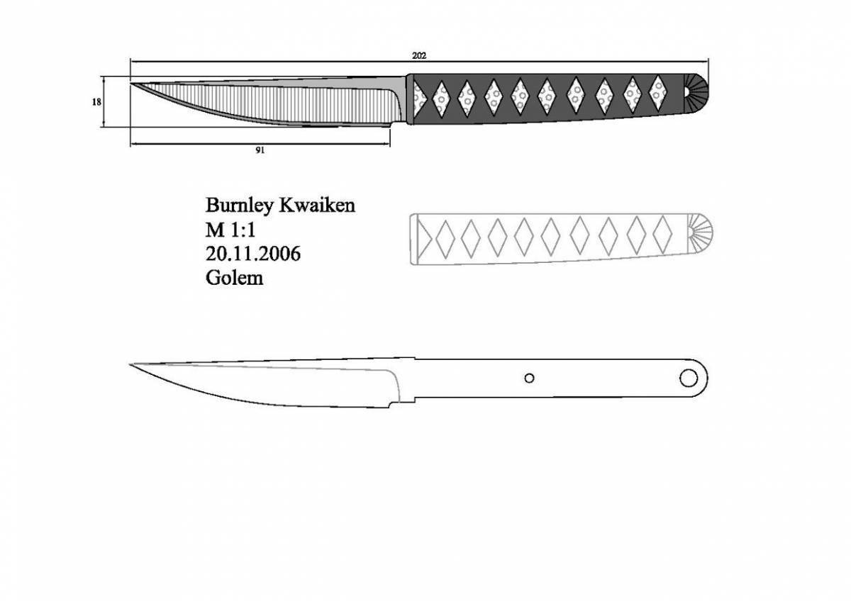 Нож танто чертеж распечатать
