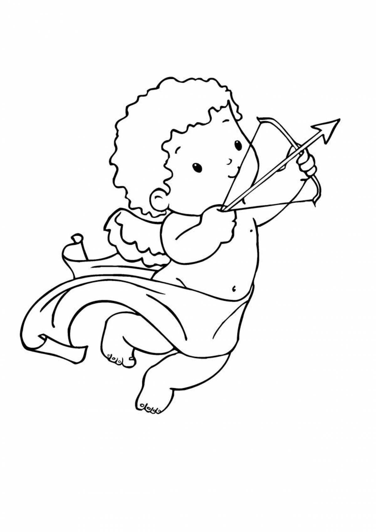 Sweet cupid coloring page