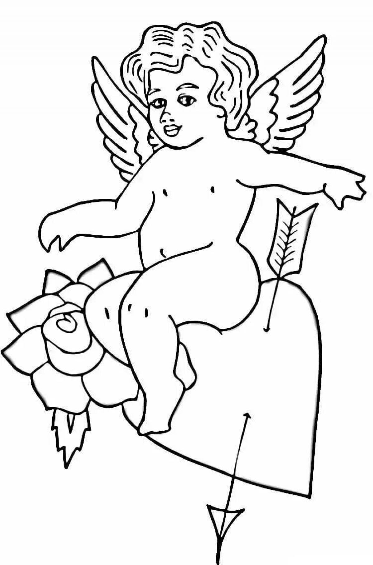 Coloring book brave Cupid