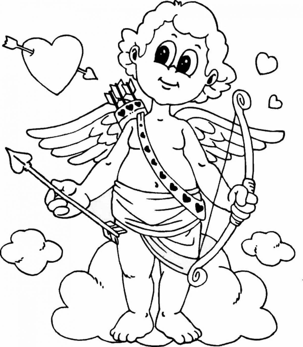 Coloring book gorgeous cupid