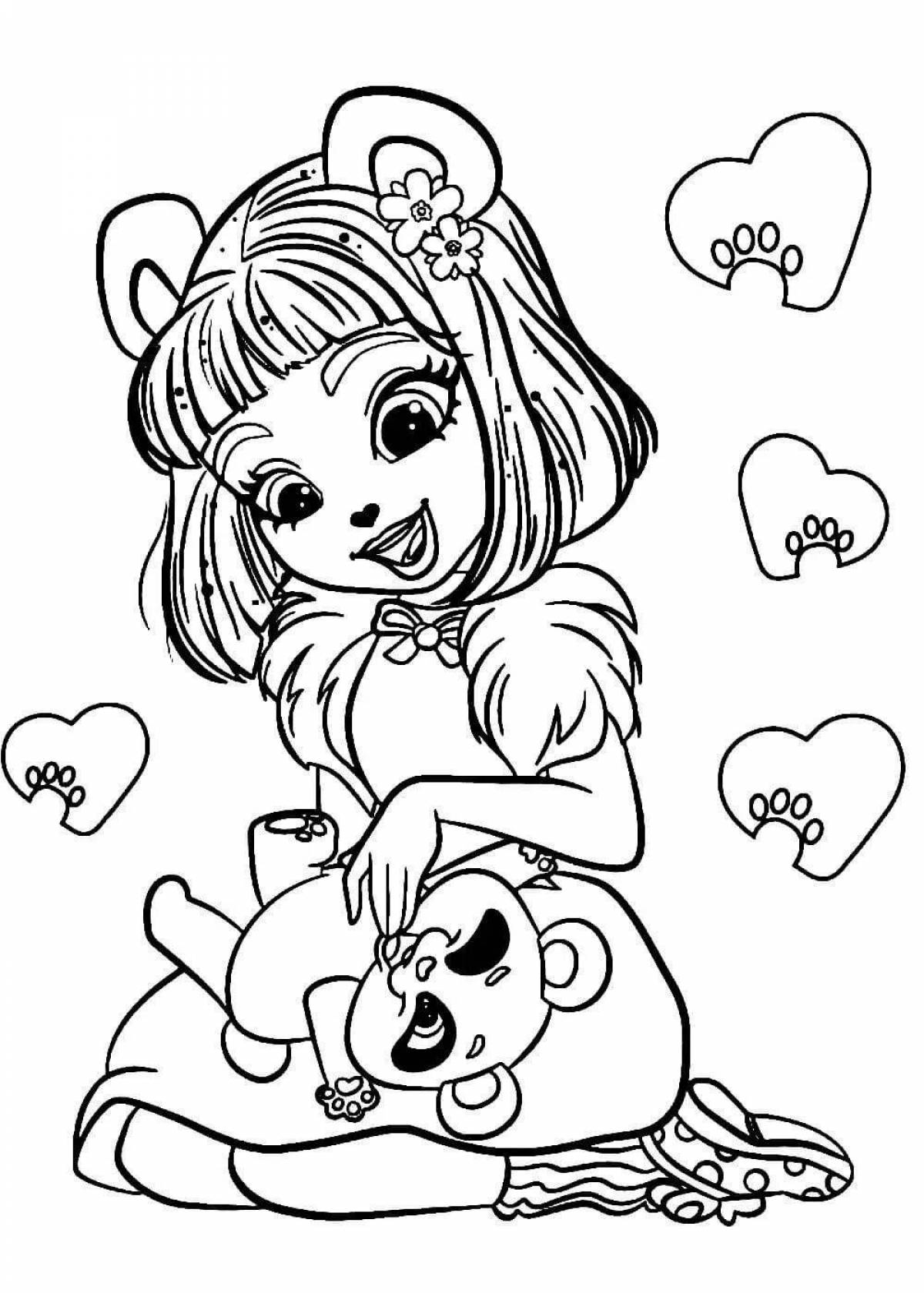 Adorable chachimole coloring page