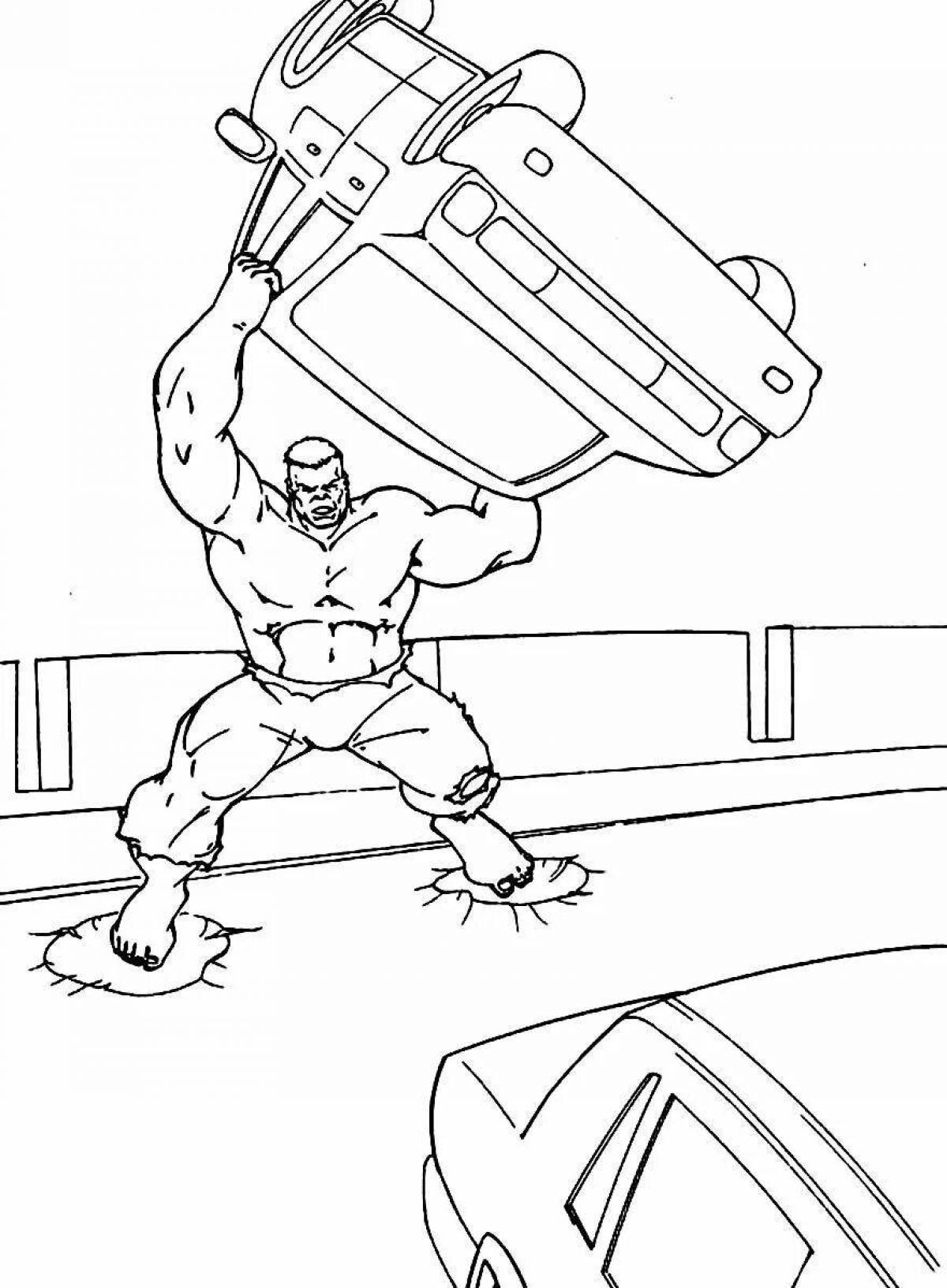 Colorful hulk coloring book