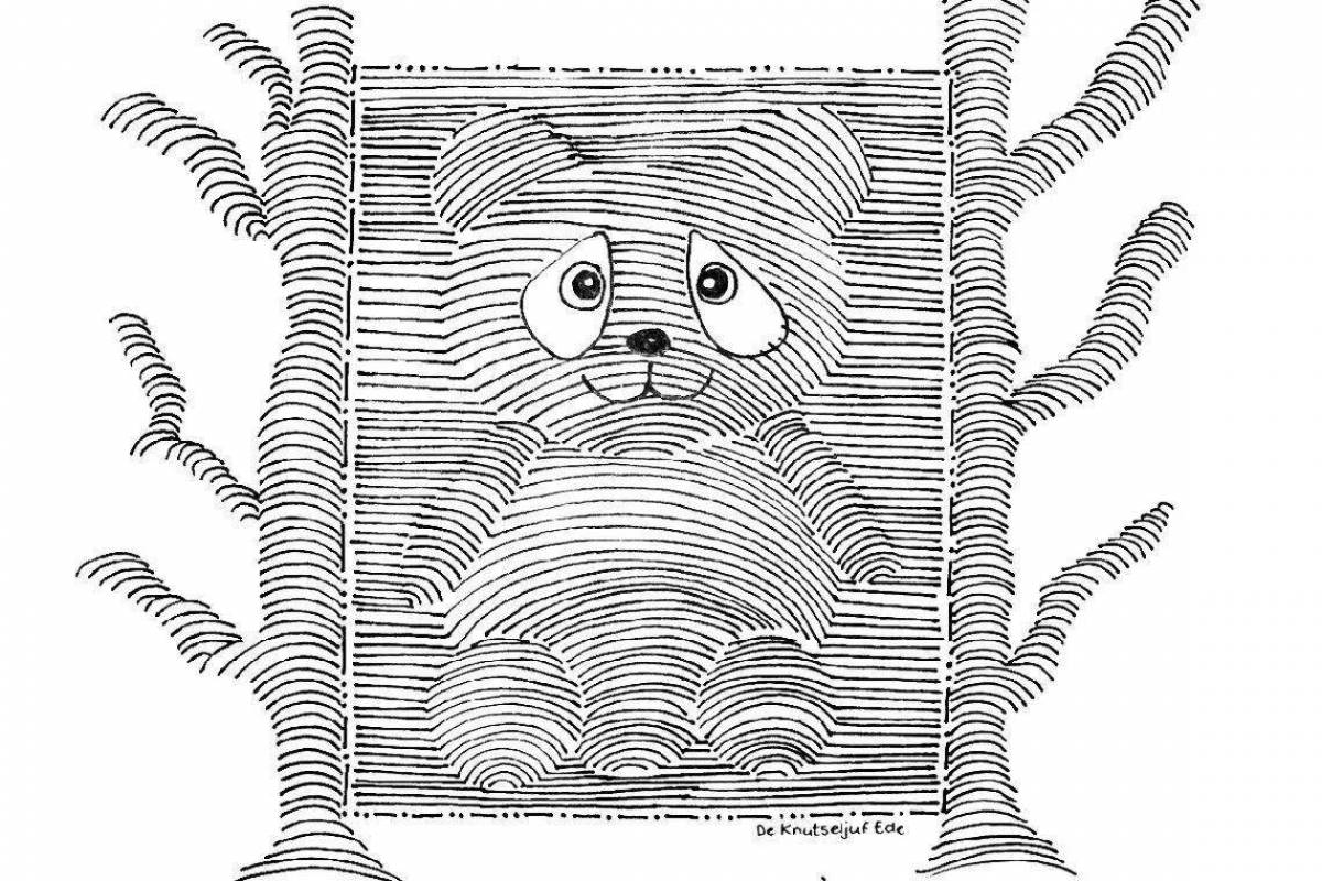 Photo Three d playful coloring pages