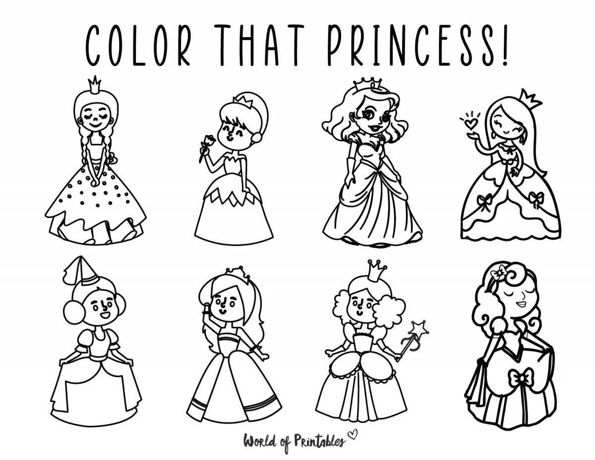 Amazing coloring page include princesses
