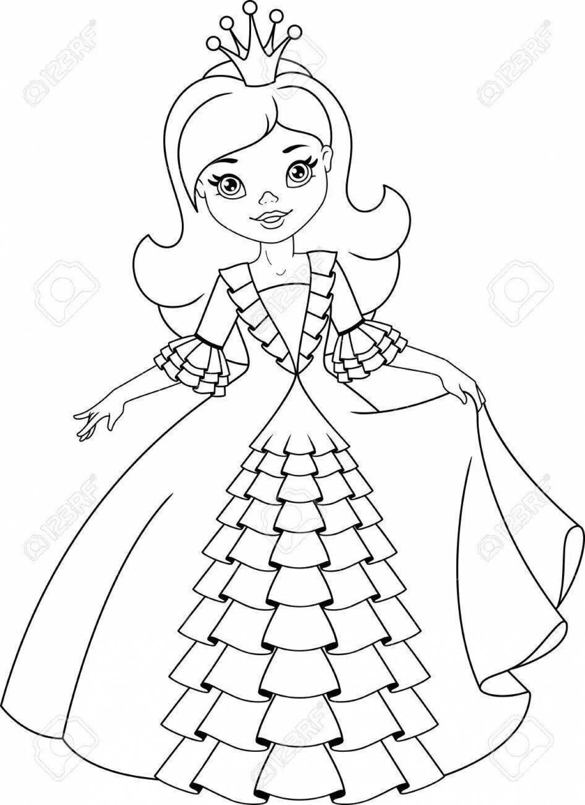 Dazzling coloring page turn on princesses