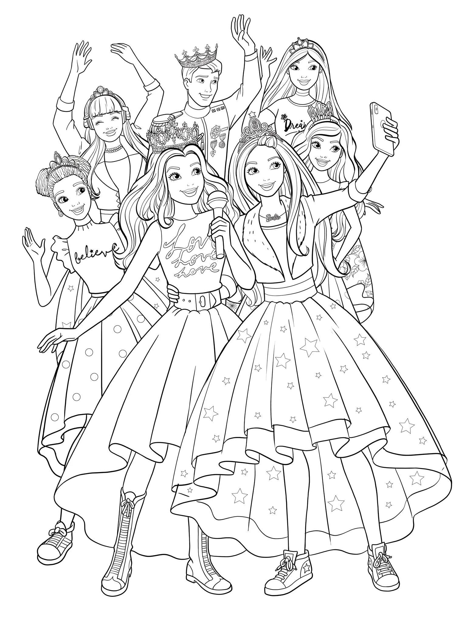 Mystical coloring page turn on princesses