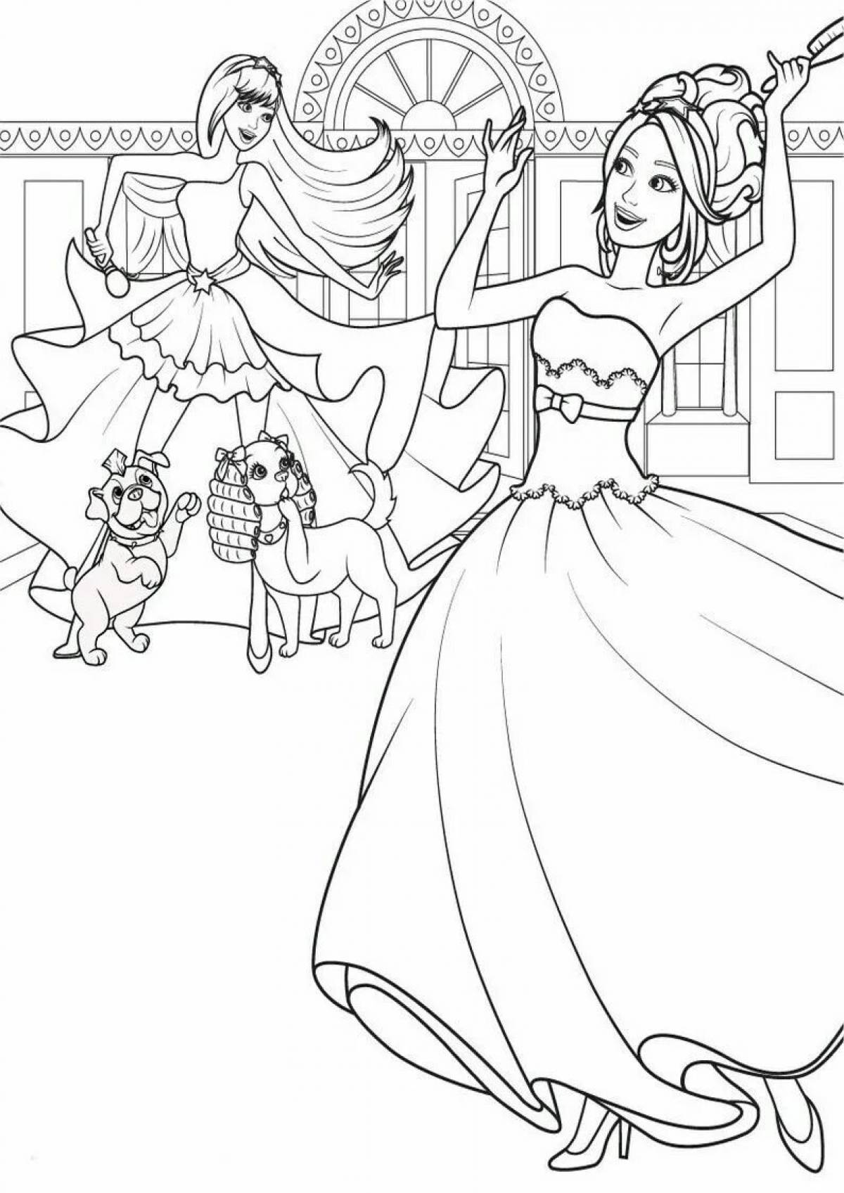 Serene coloring page include princesses