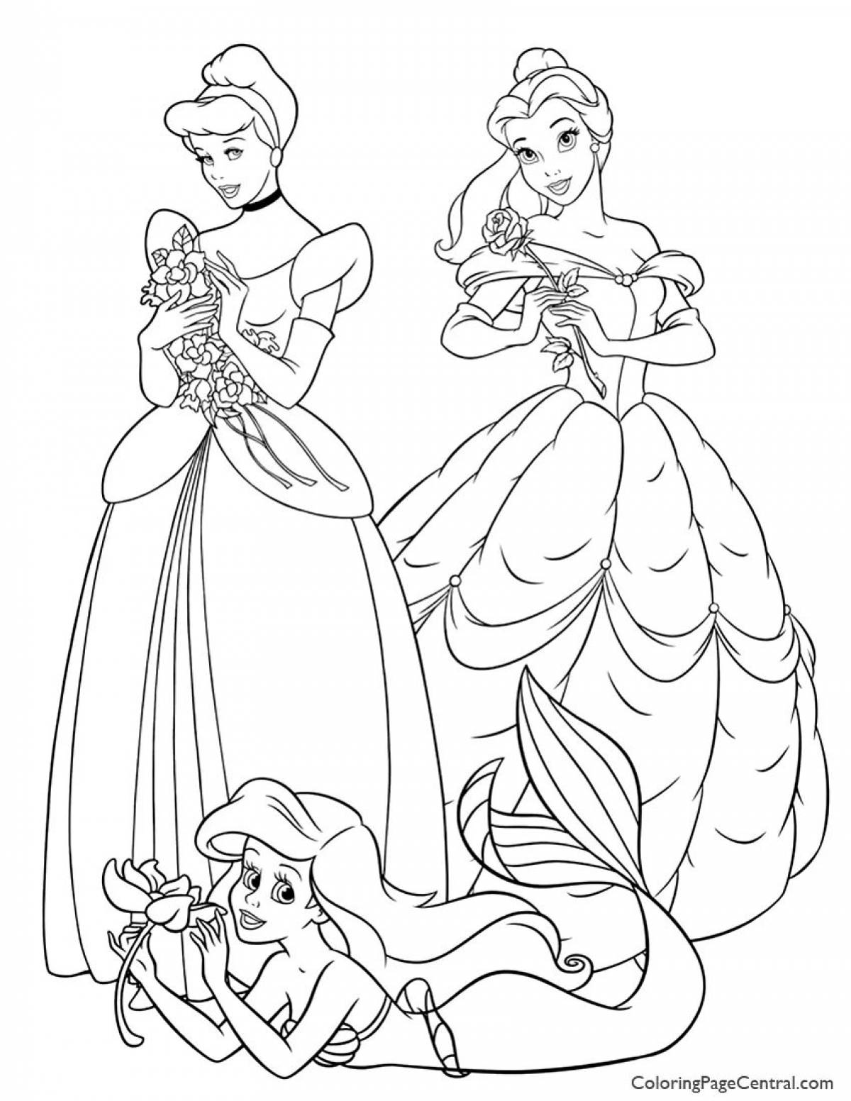 Poetic coloring book include princesses