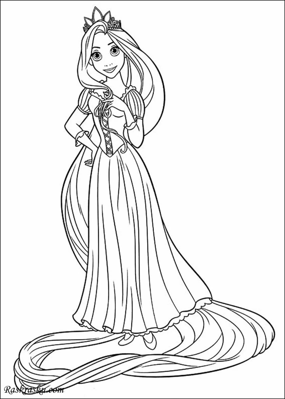 Grand coloring page include princesses