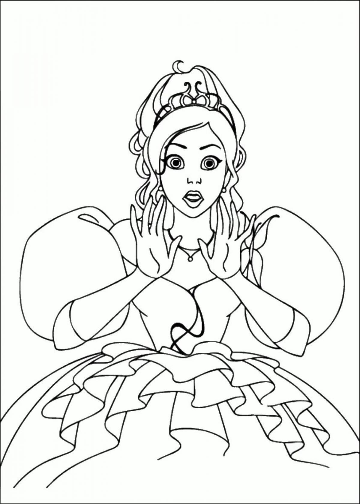 Luminous coloring page turn on princesses