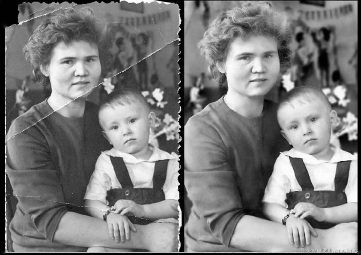 Bright coloring with old photos