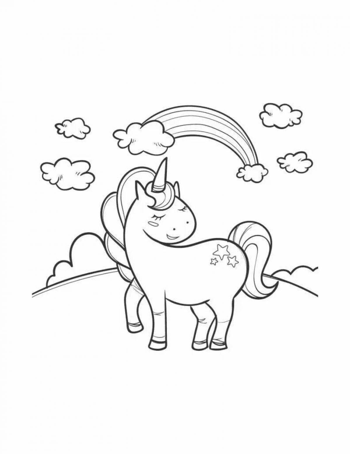 Adorable unicorn coloring book