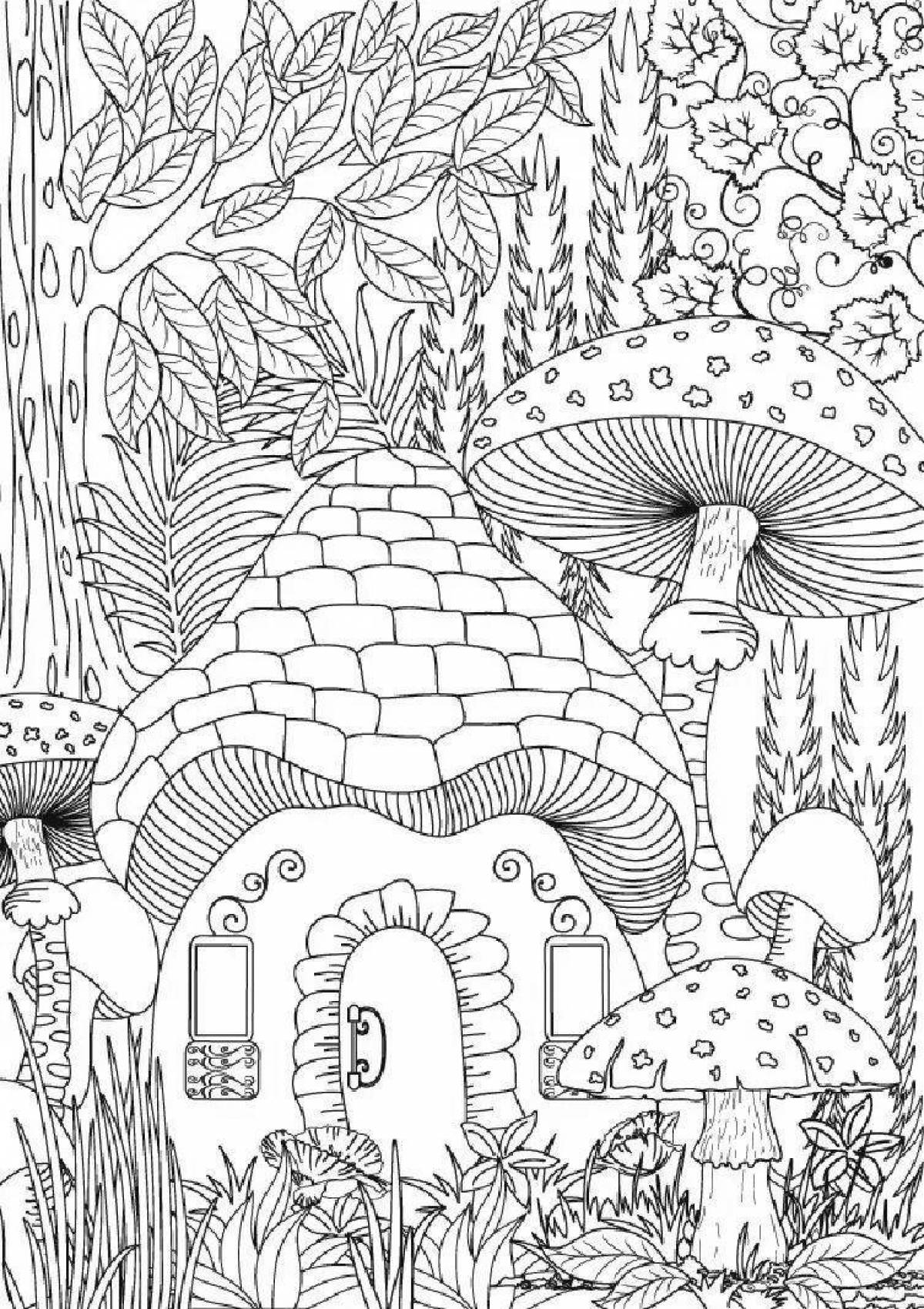 Coloring majestic anti-stress houses
