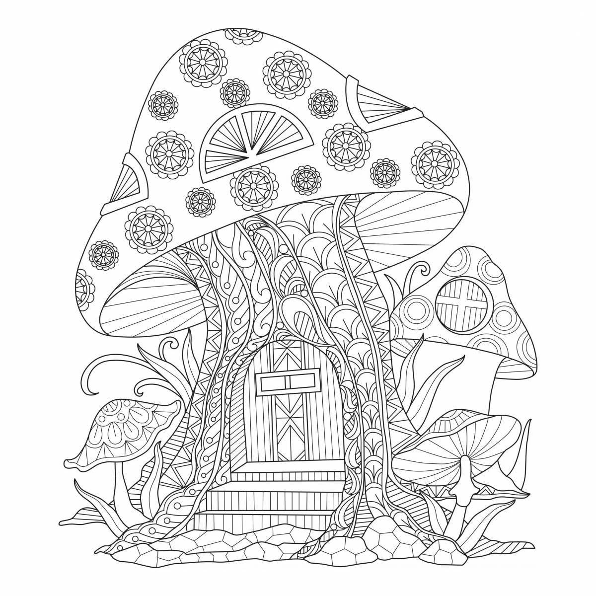 Coloring book inviting anti-stress houses
