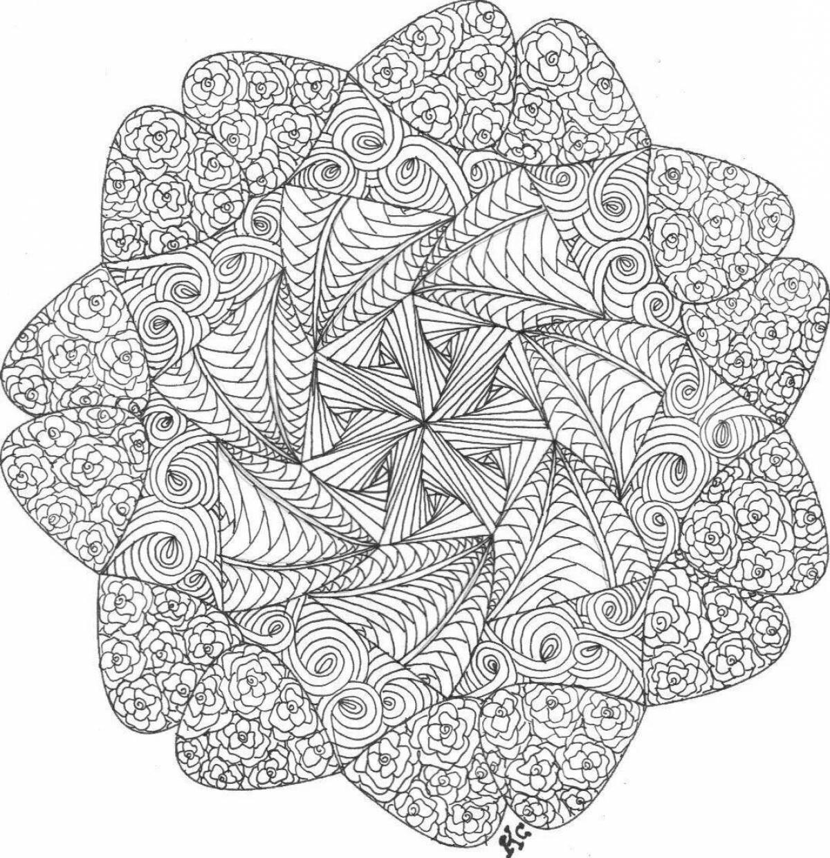 Bright coloring pages with small patterns