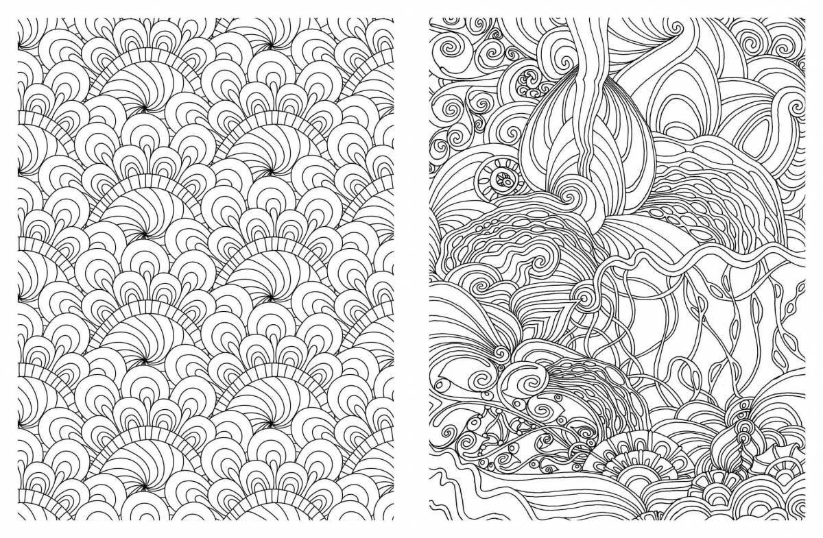 Trendy coloring pages with small patterns