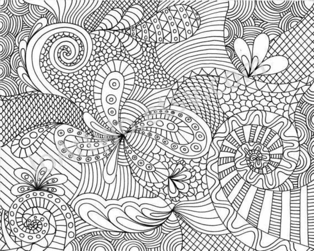 Unique coloring pages with small patterns