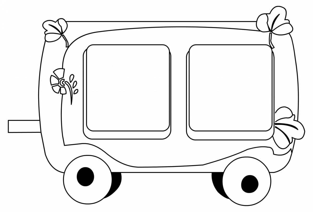 Colorful train trailer coloring page